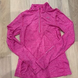 Nike Women's Pink Long Sleeve zip Top